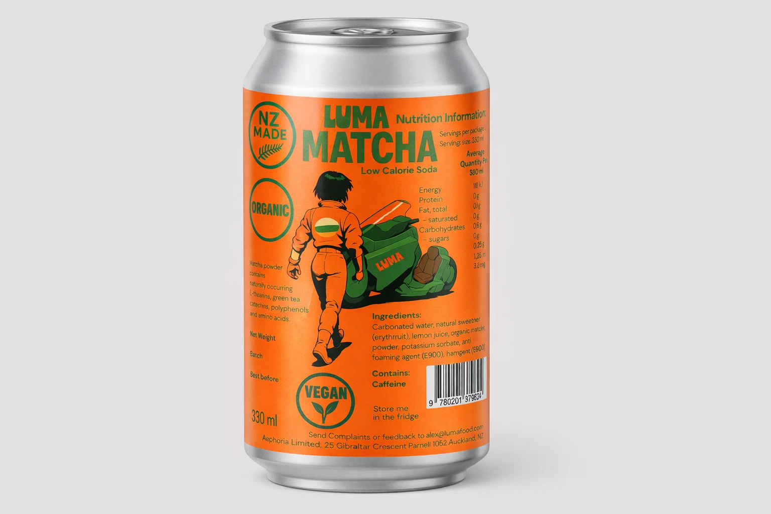 Luma Sugar Free Matcha Soda – organic matcha drink NZ